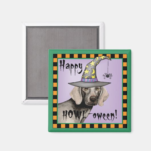 Weimaraner Witch Magneet (Voorkant / Achterkant)