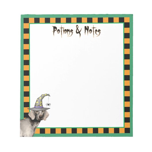 Weimaraner Witch Notitieblok (Voorkant)