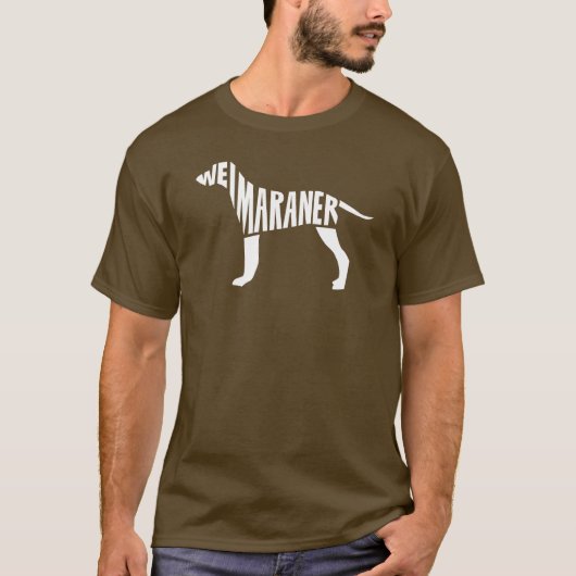Weimaraner Word Art - Dog Lover Typography Design T-shirt (Voorkant)
