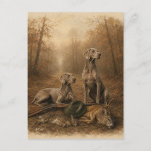 Weimaraner – Zilveren Geest Jager  Briefkaart