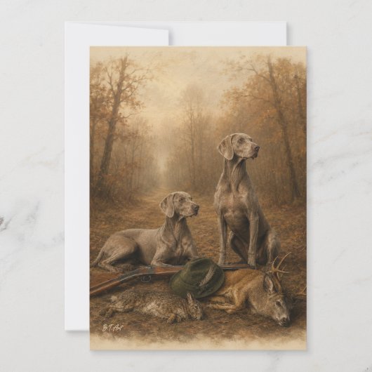 Weimaraner – Zilveren Geest Jager Kaart (Voorkant)