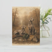 Weimaraner – Zilveren Geest Jager Kaart (Staand voorkant)