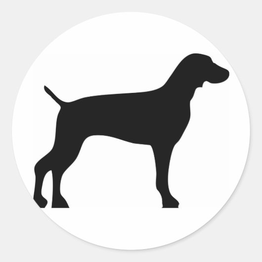 weimaraner-zwart ronde sticker (Voorkant)