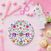 Weimaraners,Rabbits, Bugs & Birds Otomi pattern Papieren Bordje (Feest)