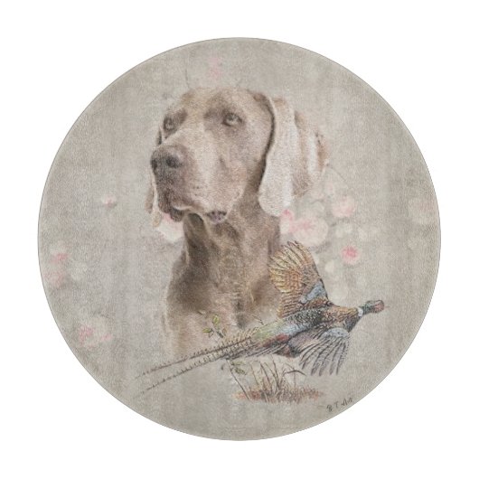 Weimarantaat Poster Acryl Print Button Ke Snijplank (Voorkant)