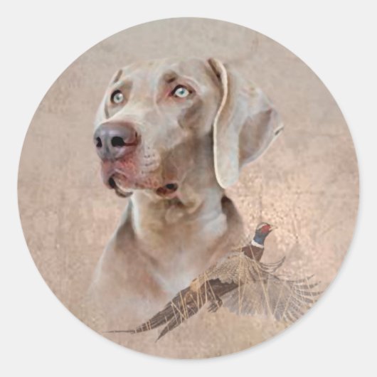 Weimarantaat Poster Canvas Afdruktaplaag Acrylveze Ronde Sticker (Voorkant)
