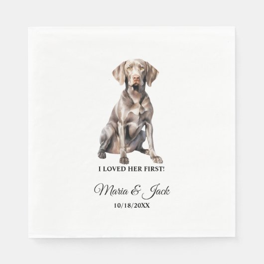Weimarer Hond Trouwservetten met Foto Servet (Voorkant)