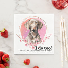 Weimarer huwelijksservetten met honden foto servet