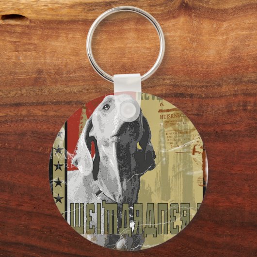 Weimarnatie: Weimaraner! Sleutelhanger (Voorkant)