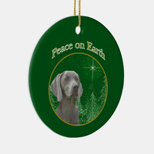 Weimeraner Vrede op Aarde Sleutelhanger Keramisch Ornament (Rechts)