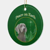 Weimeraner Vrede op Aarde Sleutelhanger Keramisch Ornament (Links)