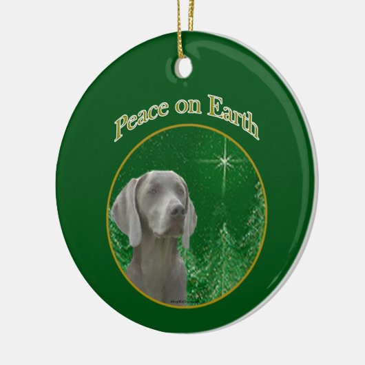 Weimeraner Vrede op Aarde Sleutelhanger Keramisch Ornament (Links)