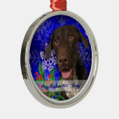 Weimeriener Hond Metaal Kerst Ornament (Rechts)