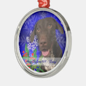 Weimeriener Hond Metaal Kerst Ornament (Links)