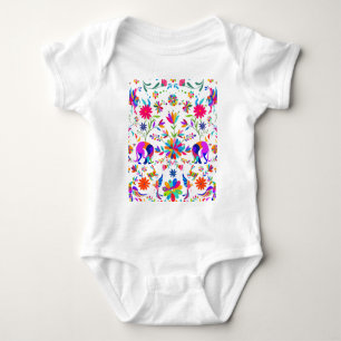 Weims, Konijnen, & Vogels Otomi gestyleerd patroon Romper