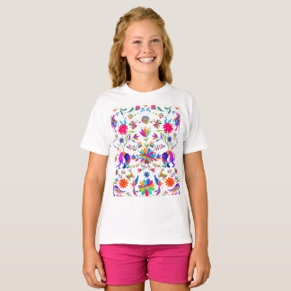 Weims, Konijnen, & Vogels Otomi gestyleerd patroon T-shirt