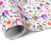 Weims, Rabbits, & Birds Otomi styled pattern  Cadeaupapier (Rol Hoek)