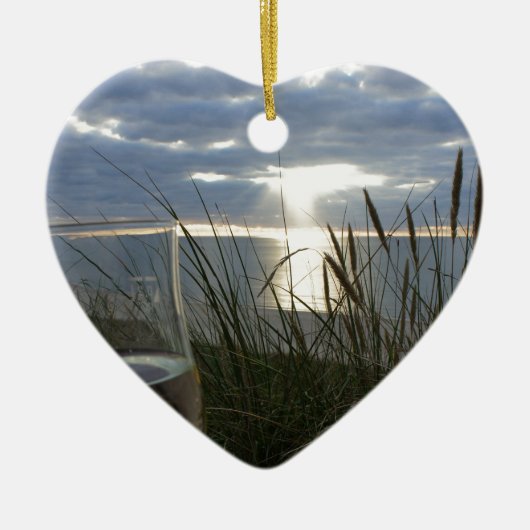 Wein am Strand Keramisch Ornament (Voorkant)