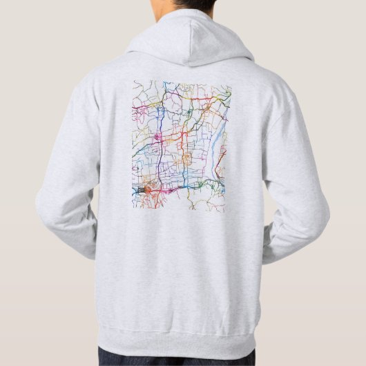 Weinan China City Map Hoodie (Achterkant)