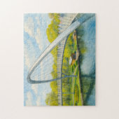 Weinberg brug rathenow aquarel havelland legpuzzel (Verticaal)