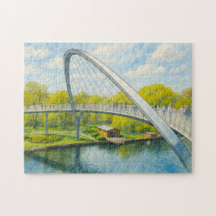Weinberg brug rathenow aquarell havelland legpuzzel