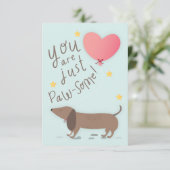 Weiner Dog & Balloon Valentine's Day Card Kaart (Staand voorkant)