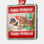 Weiner Dog Happy Holiday Ornament (Links)