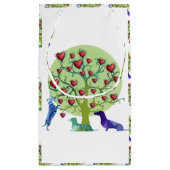 Weiner Dog Love Tree, Harten Klein Cadeauzakje (Achterkant)