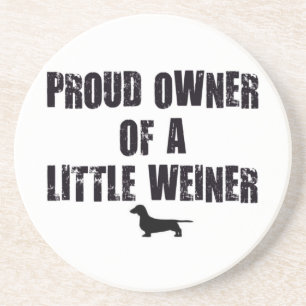 Weiner Dog Proud Eigenaar Zandsteen Onderzetter