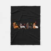 Weiner Dog Witch Happy Halloweenie Cute Halloween Fleece Deken (Voorkant)