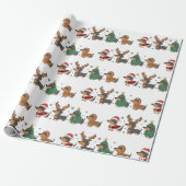 Weiner Dogs Christmas Holiday Wrapping Paper Cadeaupapier (Uitgerold)