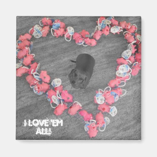 Weiner Hond Hartmagneet Magneet (Voorkant)