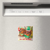 Weiner Hond Kerst Elf Magneet (Insitu (Vaatwasser))