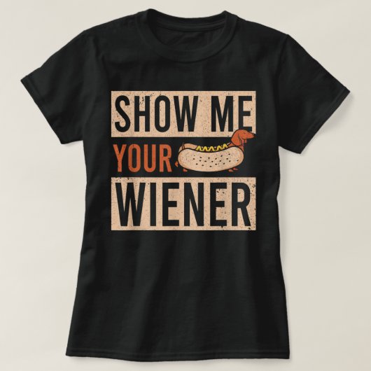 Weiner Rides Funny Dachshund T-Shirt (Design voorkant)