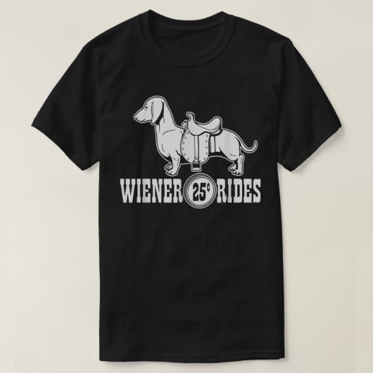 Weiner Rides Funny Dachshund T T-shirt (Design voorkant)