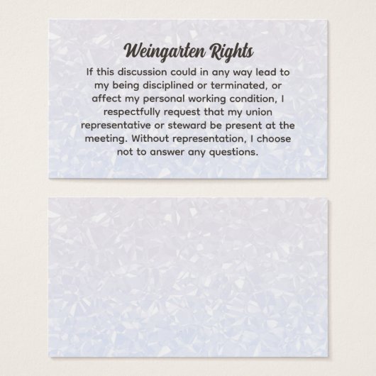 Weingarten Rights Visitekaartjes (Voorkant /achterkant)