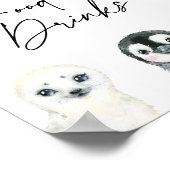 Weinig Arctisch Baby shower Voedsel- en Drinken On Poster (Hoek)