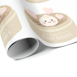Weinig Baby shower Wit Cadeaupapier
