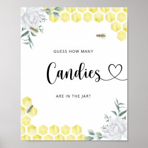 Weinig bee raden hoeveel snoepjes poster