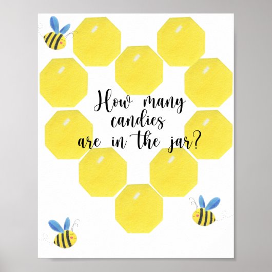 Weinig bee raden hoeveel snoepjes Poster (Voorkant)