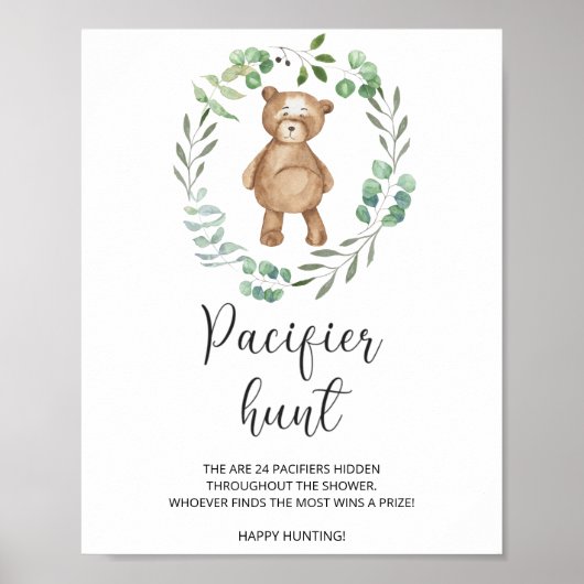 weinig beer pacifier jachtwedstrijd voor baby show poster (Voorkant)