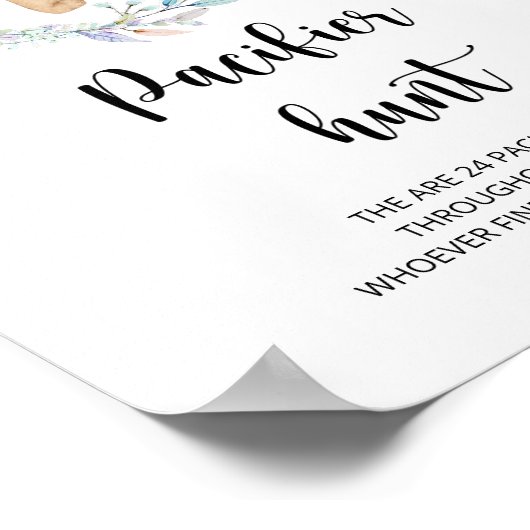 weinig beer pacifier jachtwedstrijd voor baby show poster (Hoek)