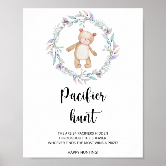 weinig beer pacifier jachtwedstrijd voor baby show poster (Voorkant)