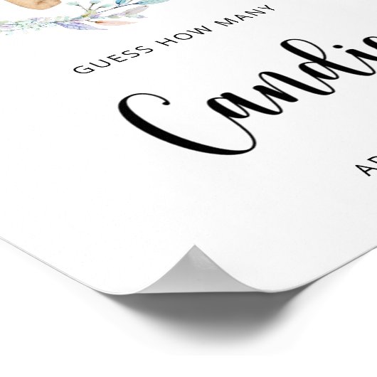 Weinig beer raden hoeveel snoepjes poster (Hoek)