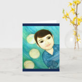 Weinig Blauwe Jongen Kaart (Gele Bloem)