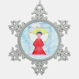 "Weinig Bruine Engel schittert" sneeuwvlokornament Tin Sneeuwvlok Ornament