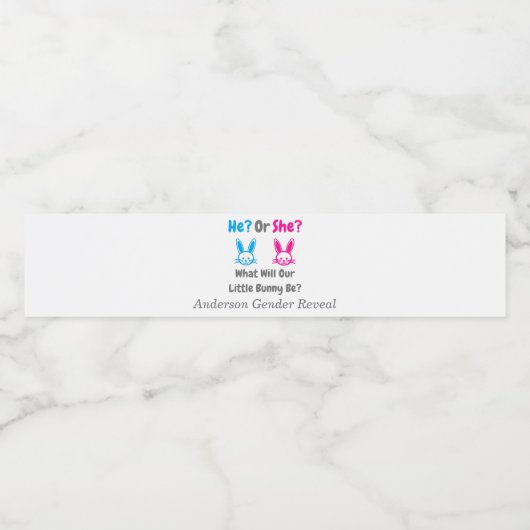 Weinig Bunny Geslacht Laat het flesetiket zien Waterfles Etiket (Enkel label)