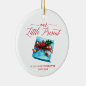 Weinig Cadeau Aankondiging van de zwangerschap op Keramisch Ornament (Rechts)