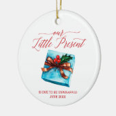 Weinig Cadeau Aankondiging van de zwangerschap op Keramisch Ornament (Links)