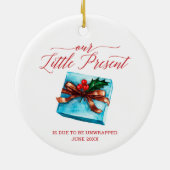 Weinig Cadeau Aankondiging van de zwangerschap op Keramisch Ornament (Achterkant)